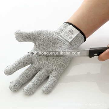 Gants résistants à la perforation à fibre résistant à la coupe 100% résistants de haute qualité